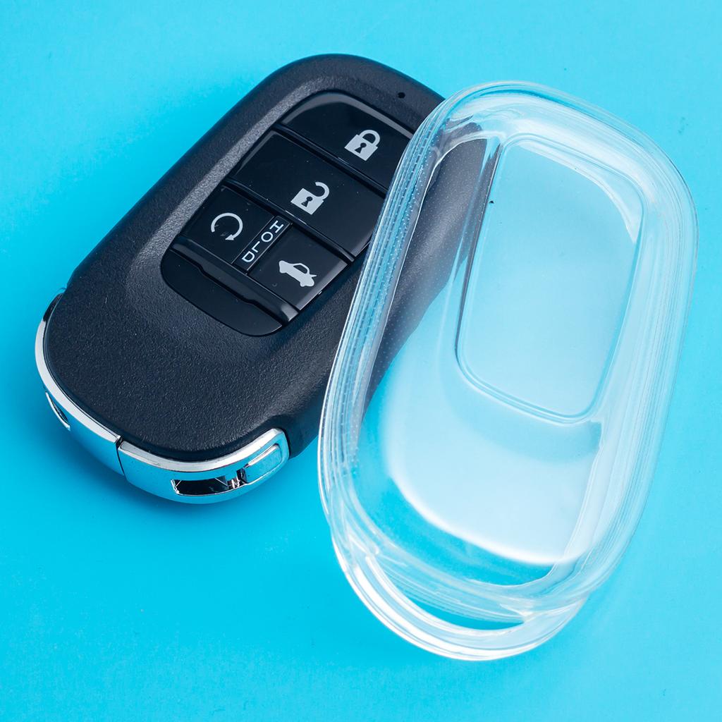 Slim Car Key Fob Case Cover Keychain For Honda Civic Accord CR-V HR-V ZR-V Pilot Vezel Odyssey CRV HRV ZRV Black Transparent