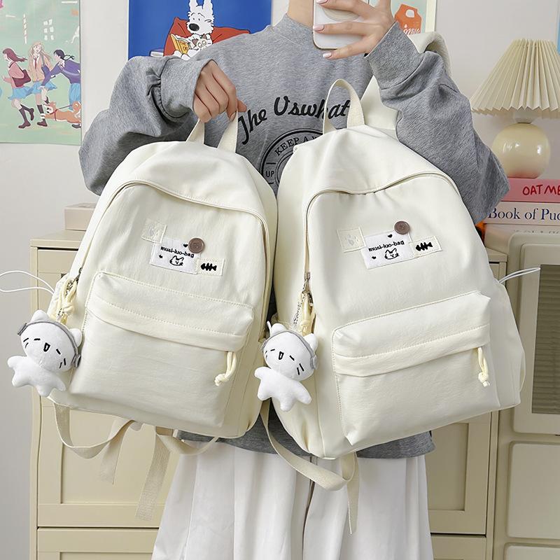 Schoolbag high-value Korean version simple schoolbag for female primary school students, junior high school, large-capacity backpack, casual and