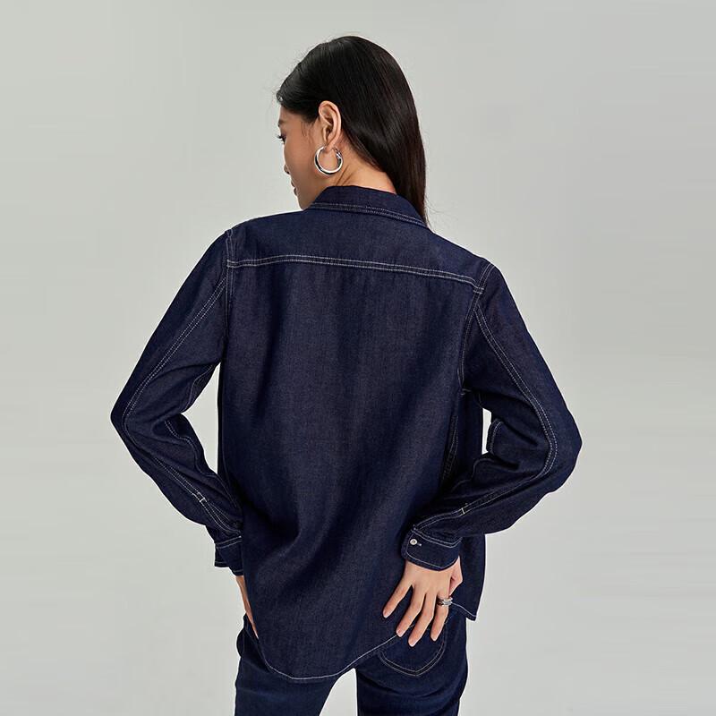 Lee Women's Classic Letter Embroidery Denim Shirt