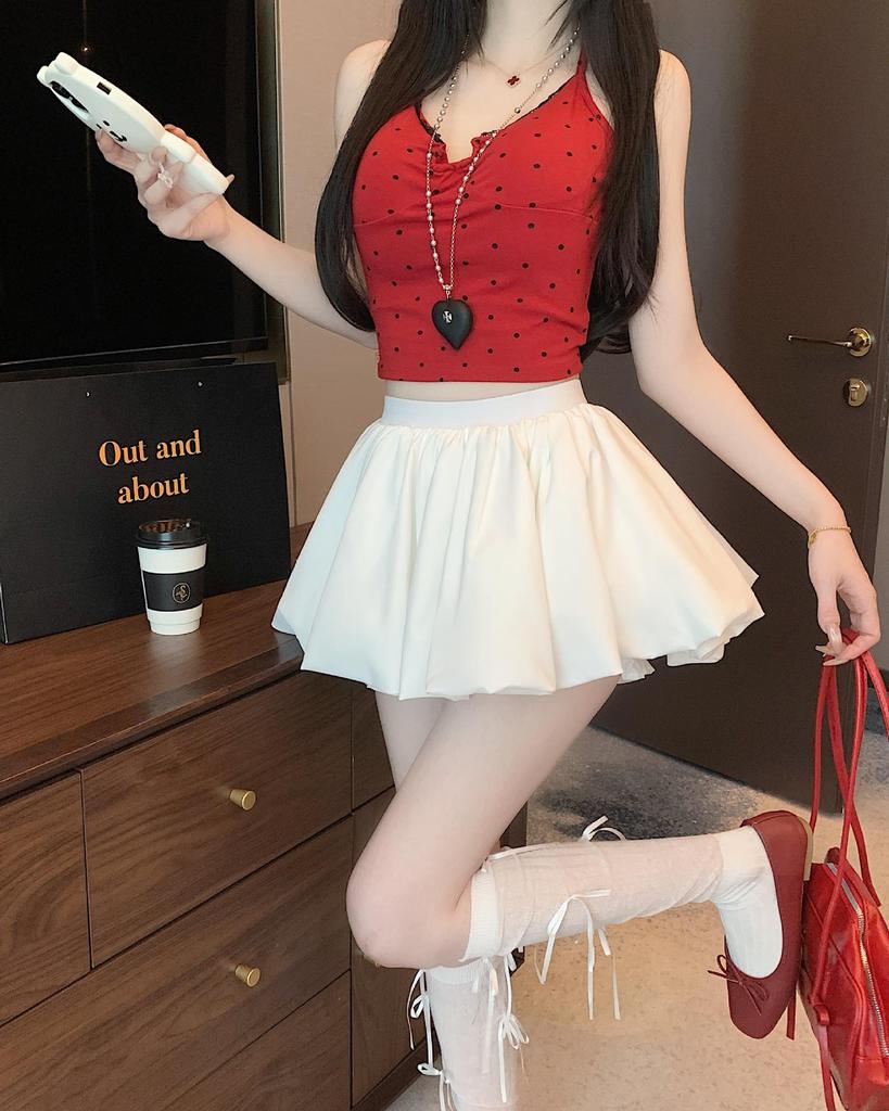 White Tulip Organza Midi Skirt - Women's Retro Summer Fairy Style