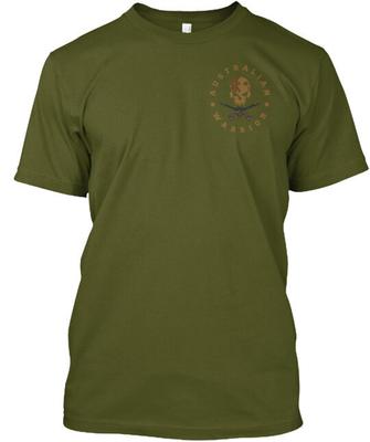 T-shirt Zielony Oliwkowy z Czaszką Bitewną Wyprodukowano w USA Rozmiar S do 5XL