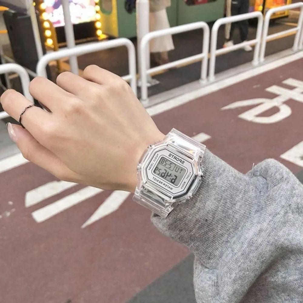 Transparent Clear Electronic Urethane Digital Wristwatch [Gaeun Store] Digital Wristwatch