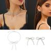 Trendy Bowknot Studs Earrings Stylish Chain Choker Necklace Durable Beads Bracelet Alloy Material Jewelry Gift for Women