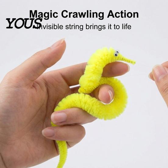 Sensory Toys for Anxiety 23cm Cute Worm Plush Toy, Fidget Caterpillar Twist Prop Handheld Tools with Big Eyes, Soft Stuffed Prank Toy Kids Party