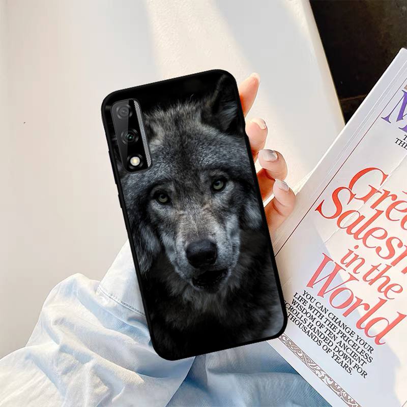 Yinuoda Coole Telefonhülle mit schwarzem Wolf-Print für Huawei Y9 Y8 Y6 Prime Y7 Pro Y8s Y5 Mate 20 Pro 10 lite Cover