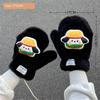 Japanese and Korean Cartoon Gloves, Autumn and Winter Fleece-Lined, Cute Chacha Bear Full-Finger Neck-Hanging Thickened Windproof Warm Casual Plush