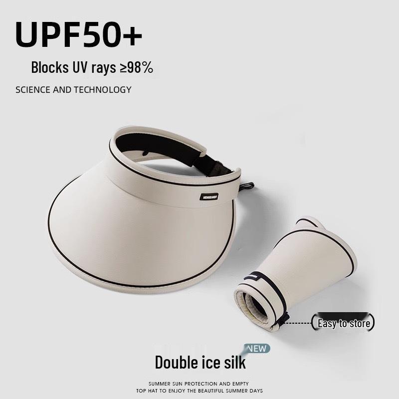 Women's UPF50+ Open Top Sun Hat: Versatile, Large Brim, Foldable, Anti-UV, Ideal for Summer Cycling