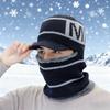 Winter Warm Knitted Hat Balaclava Pullover Hat and Scarf Set Windproof Ear Protection Hats Women Fashion Beanies