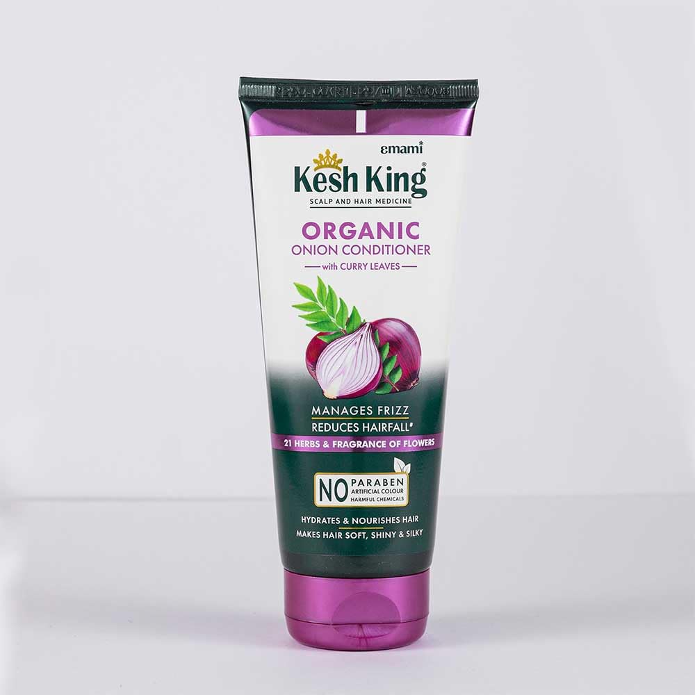 Kesh King Organic Onion Conditioner For Frizzy Dry Hair With Curry Leaves 200ml | Reduces Hair Fall & Deeply Nourishes Damaged Hair