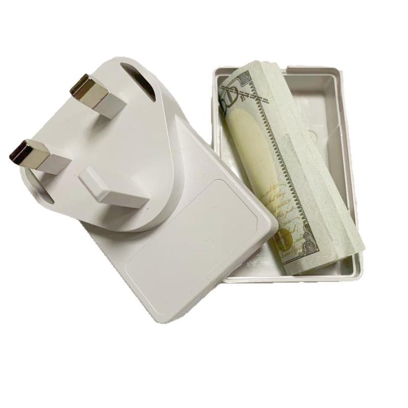 UK Plug Disguise Charger Hidden Safe Anti-Theft Secret Storage Box for Cash Jewelry Home Office Travel Security