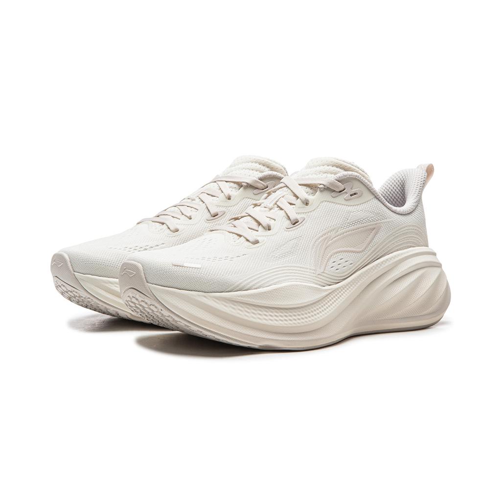 Li Ning Leisurely 2 Cushioning Slip Resistant Abrasion Resistant Breathable Low Top Running Shoes Women's White Gray ARSW040-5