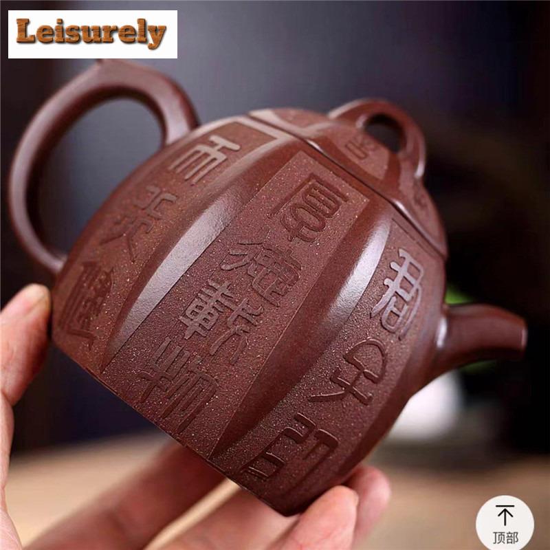 260ml Yixing Lila Ton Teekannen Handgefertigt Achteckige Qin Quan Kanne Rohe Erz Lila Schlamm Tee Aufgusskessel Zisha Teeset Teezubehör