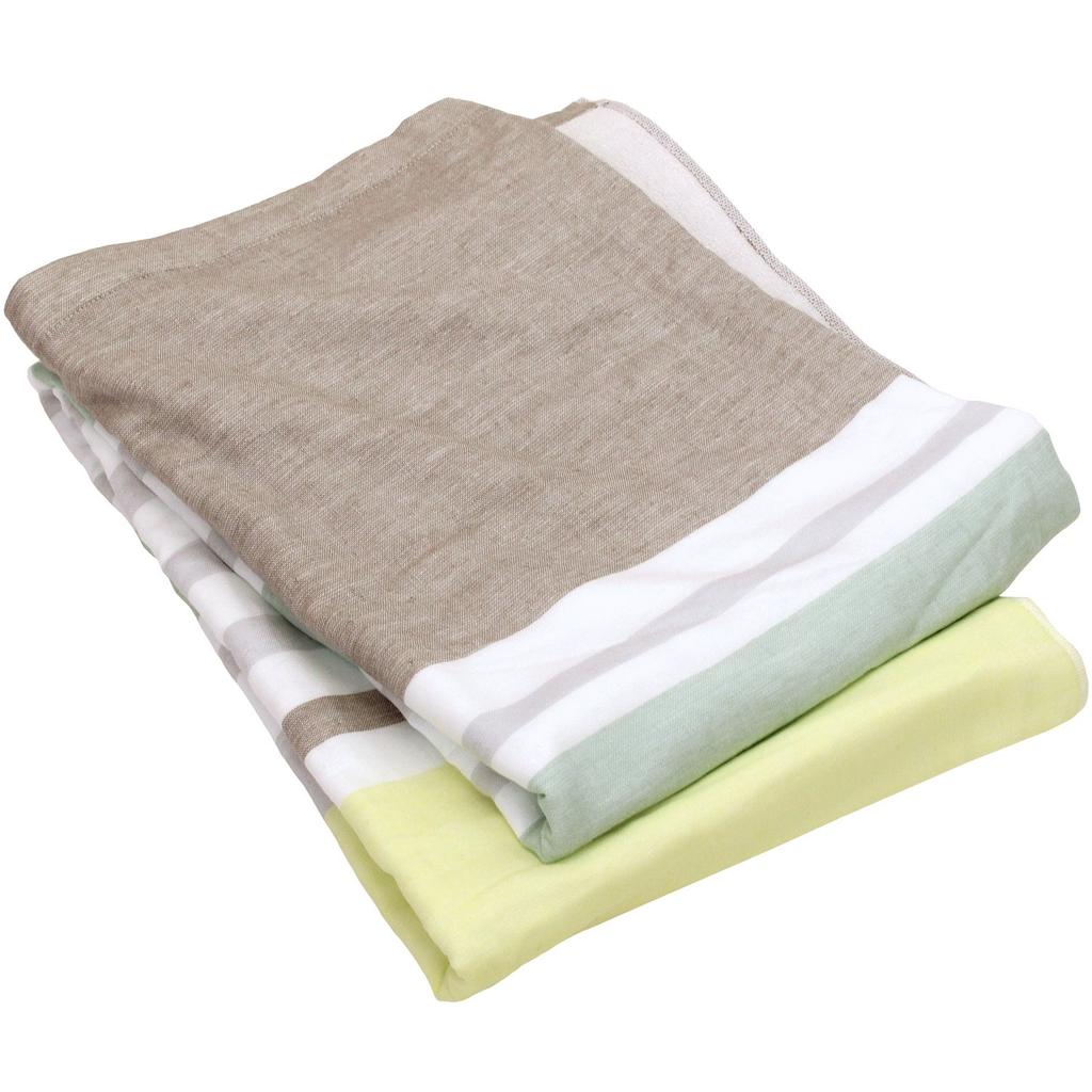 Imabari Towel Certified Gauze Towel Blanket, hiorie, Single, Natural, Made in Japan, Border Pattern, Imabari Brand, 100% Cotton, Bedding