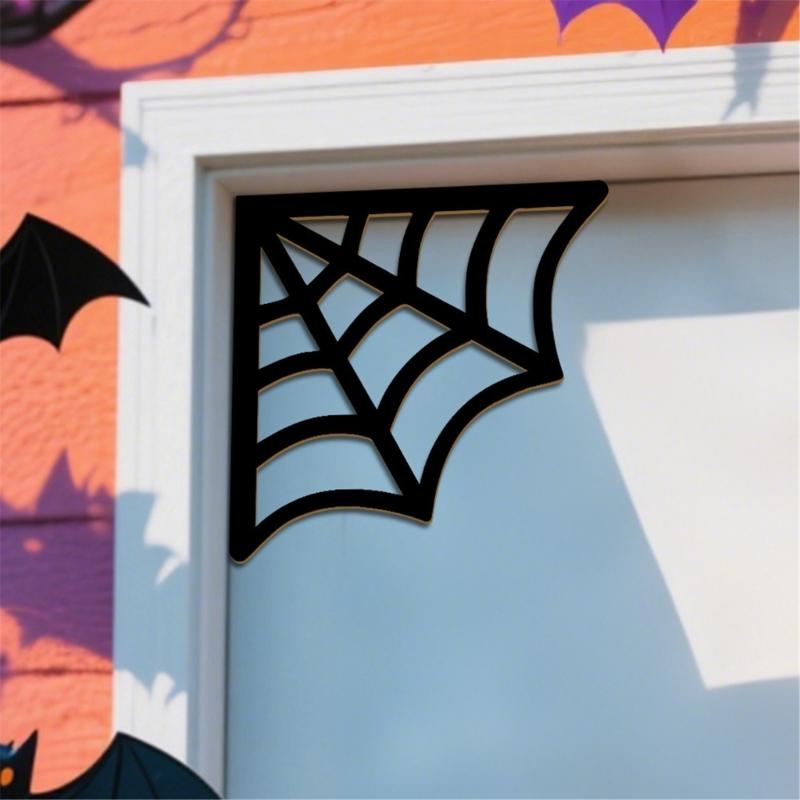 Wooden Spiders Web Door Frame Decors Halloween Door Corner Sign Decorations,Spiders Web Wooden Door Frame Decorations