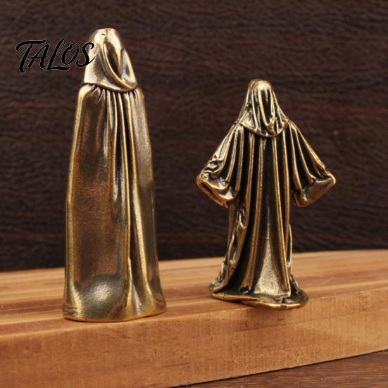 Figurina Bronzo Retrò Fantasma Senza Volto Vintage Figurina Ottone, Statua Misteriosa in Metallo, Piccolo Ornamento Creativo per Arredamento Casa Gotica Scaffale da Tavolo Scrivania