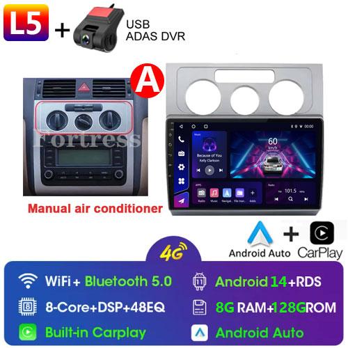 10 inch GPS Navigation Android Auto for Volkswagen Touran 1 2003 - 2010 Car Radio Video Multimedia Player 4G BT Wireless CarPlay