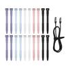 20Pcs Reusable Cable Ties Straps Adjustable Cord Organizer  Elastic Silicone Cord Keeper for Bundling and Organizing