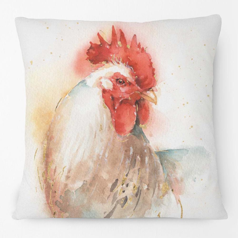 Hand Painting Country Rooster Hen Poster Cushion Covers Retro Vintage Farm Chicken Fresh Eggs Print Pillow Case