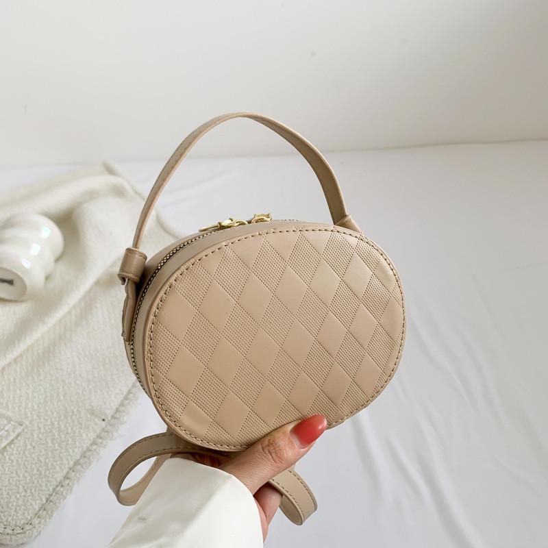 Modische gesteppte PU-Leder runde Umhängetasche für Damen 2023 in mehreren Farben