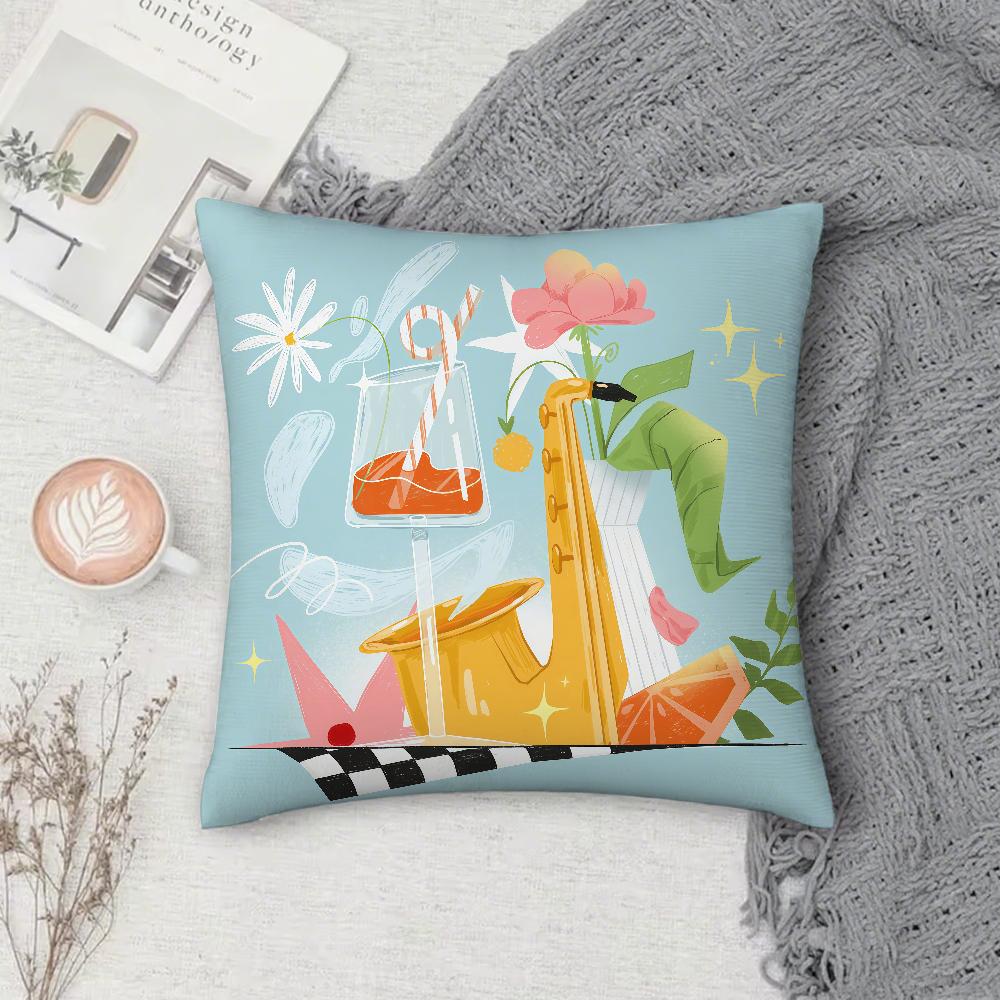 AAperol SSpritz Pillow Case Square DoubleSided Printing Sofa Cushion Cover Pillowcase Bedroom Bedside