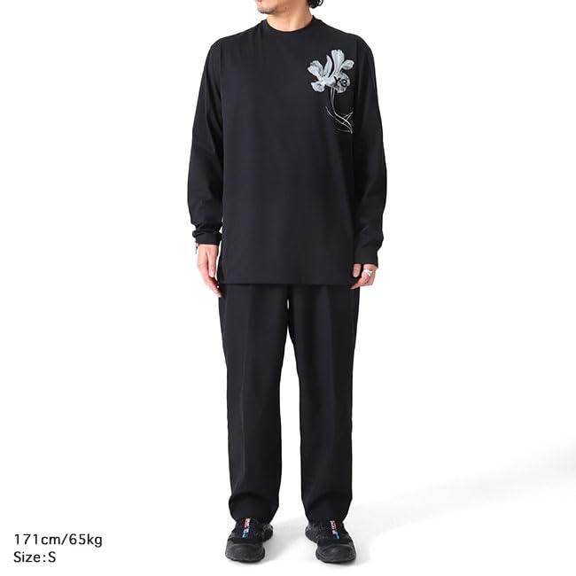 Flower Graphic Long IN4351 Floral Pattern Long Sleeve [Wisely] T-shirt T-Shirt Men's [XS-Black(IN4351)]