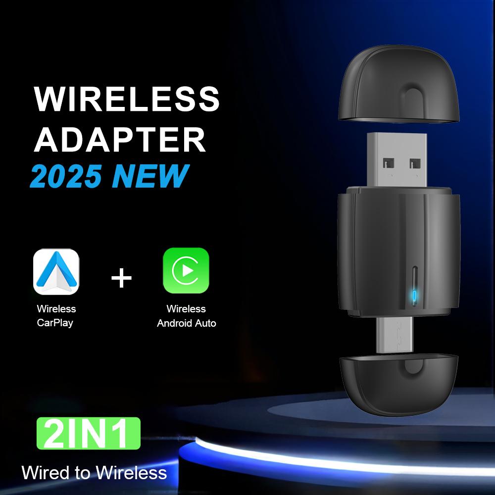 Mini 2in1 Ai Box Wired to Wireless CarPlay&Android Auto Adapter WiFi Bluetooth Auto Connect Plug&Play For Wired Carplay Cars