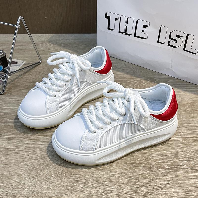 

Platform white shoes women s 2025 spring and summer new women s shoes versatile height-increasing muffin thin breathable casual board shoes 40