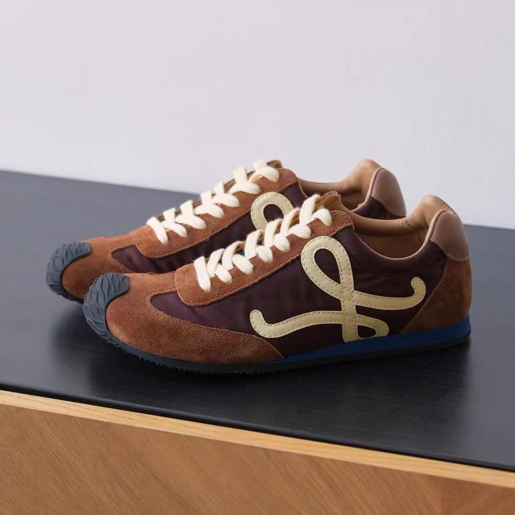 Cowhide version~ Su Yinyin has the same ugly and cute asymmetrical big toe head lace-up casual sports style Forrest Gump training shoes for women