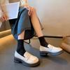Japanese Style Small Leather Shoes for Women Autumn British Style Black Thick-soled Loafers One-step Uniform Shoes
