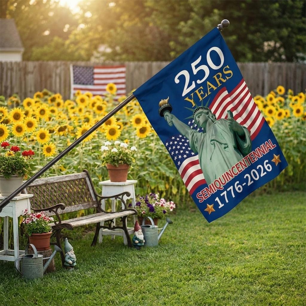 La Bandera del Pueblo 1776-2026 Día de los Caídos Patriótico 250º Cumpleaños 250 Años Estados Unidos Decoración de Jardín de Interior (250 AÑOS)