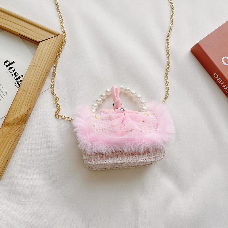 

Autumn Winter Girls Princess Crossbody Bag Cute Kids Fur Tote Hand Bags Child Baby Coin Pouch Party Clutch Purse