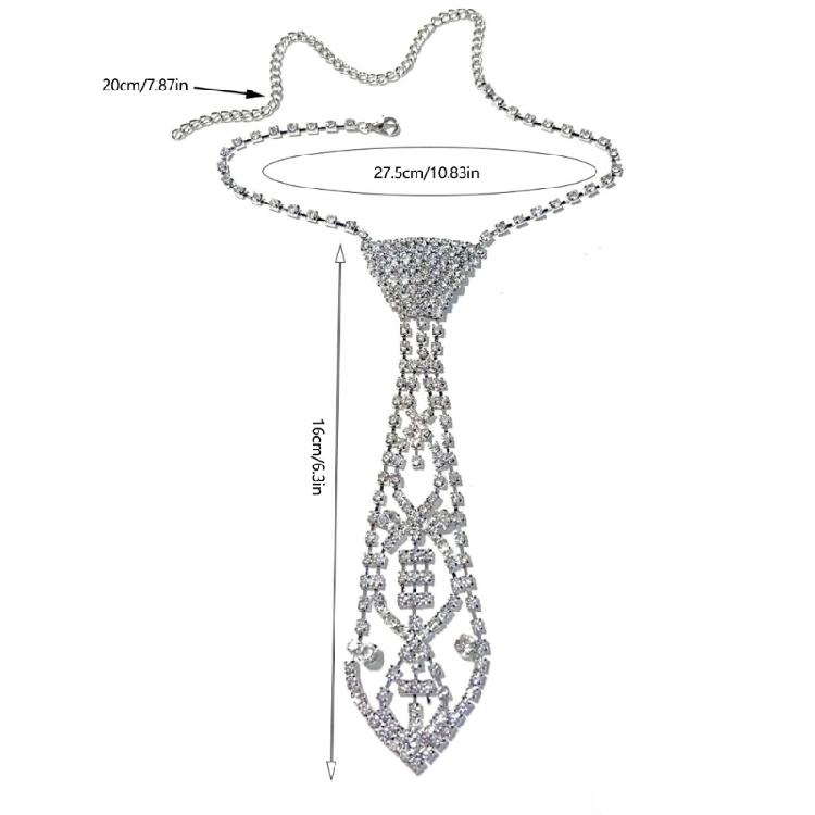 Rhinestones Tie Necklace Tie For Wedding Galas Business Occasion Comfortable Neckwear With Sparkling Shining Design