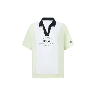 Tennis Series Logo Letter Pullover Short Sleeve Polo Shirt Women Polo Shirts Lime-Green A11W333103F-LG