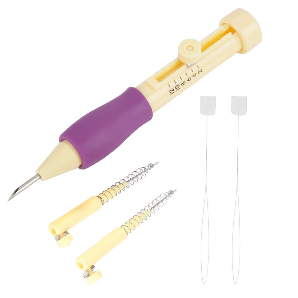 Embroidery Needle Punch with 3 Sizes Needle Pen Kit Tool for DIY Craft