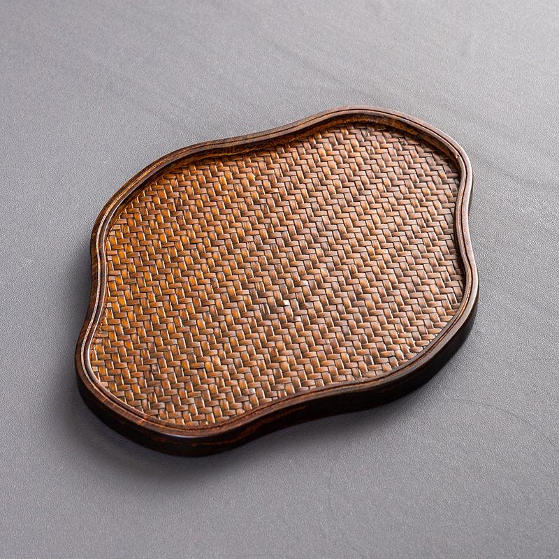 1ks Bambusové tkaní Japonský čajový podnos Ratanové tkaní Servírovací Šálek na čaj Domácí dekorace Kancelář Venkovní Čajová souprava Příslušenství