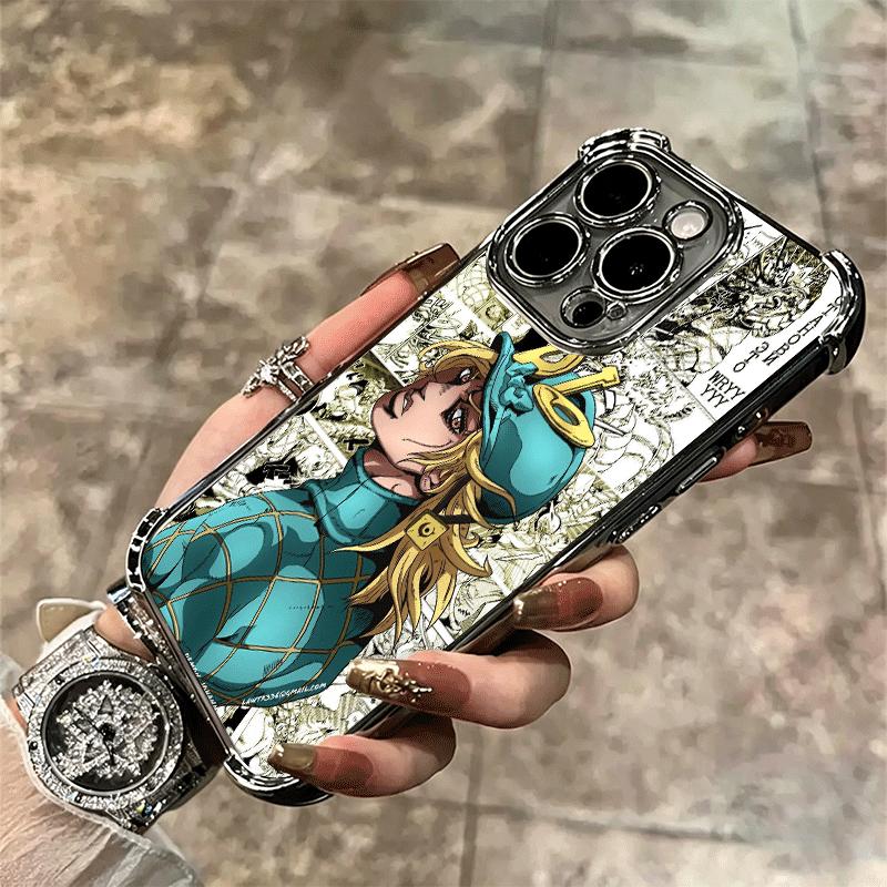 JoJo Adventure Dio Diego Brando Soft Phone Case For iPhone 15 16 17 Air 14 Pro Max 16E Plus 13 12 Mini Plating Anti-Fall Fundas