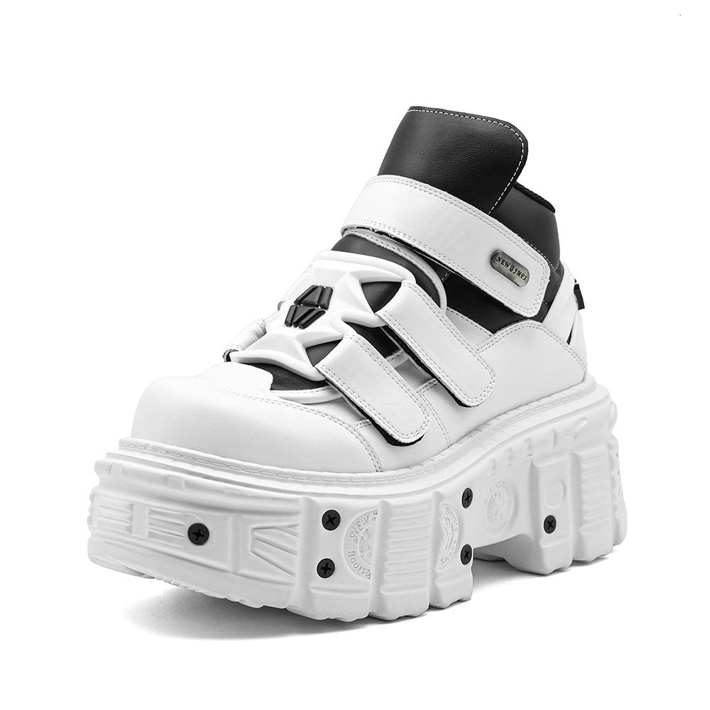 Summer Cross-border Platform Punk Boots: Unisex Thick-soled, Height-increasing High-top Shoes.