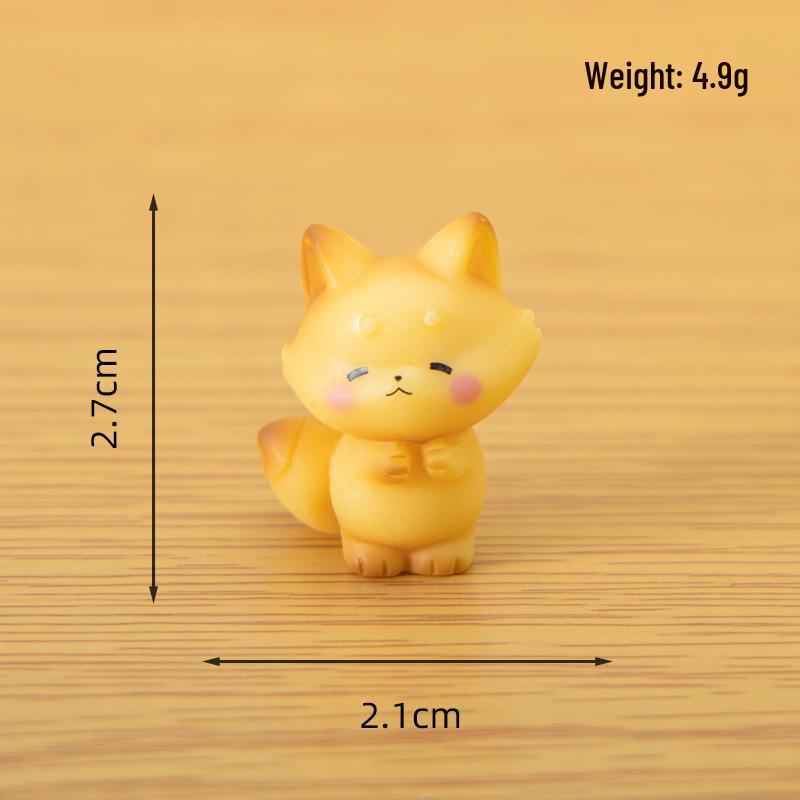 Miniature Fox Resin Ornament - Cute Home or Car Decoration