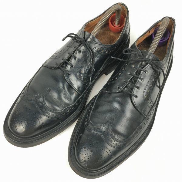 FLORSHEIM Imperial Kenmoor Long Wingtip Black Size 9.5D / 27.0-27.5cm Vintage(USED)