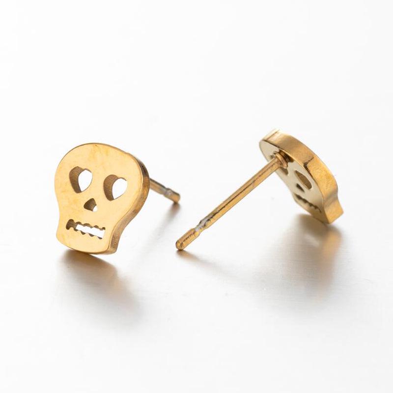 Exquisite Stainless Steel Skull Earrings: Halloween Trendy Ear Jewelry