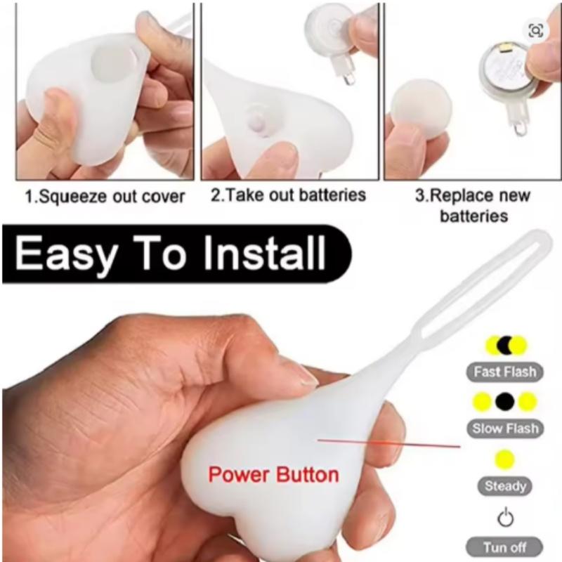 Riding Cycling Waterproof LED Lamp 4 Color Heart Ball Safety Warning Light Creative Silicone Bike Rear Taillight