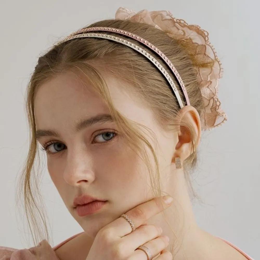 Mauve Studded Hairband JP-25-036HB brown
