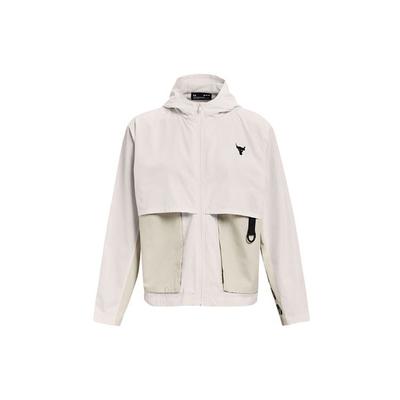 Under Armour Project Rock Training Sports Woven Hoodie Jacket Women Tops Agate-White 1361076-112