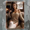 Retro Metal Tin Sign Sexy Woman Wall Art Home Decor 8x12 Inch 20x30 cm