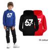 5398 Boys Girls Steal a Brainrot 67 Printed Casual Long Sleeves Hoodies