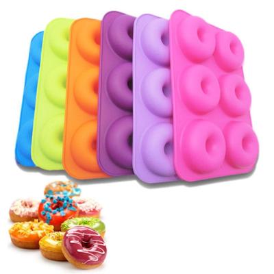  6-Cavity Silicone Donut Baking Pan Non-Stick Mold Dishwasher Decoration Tools