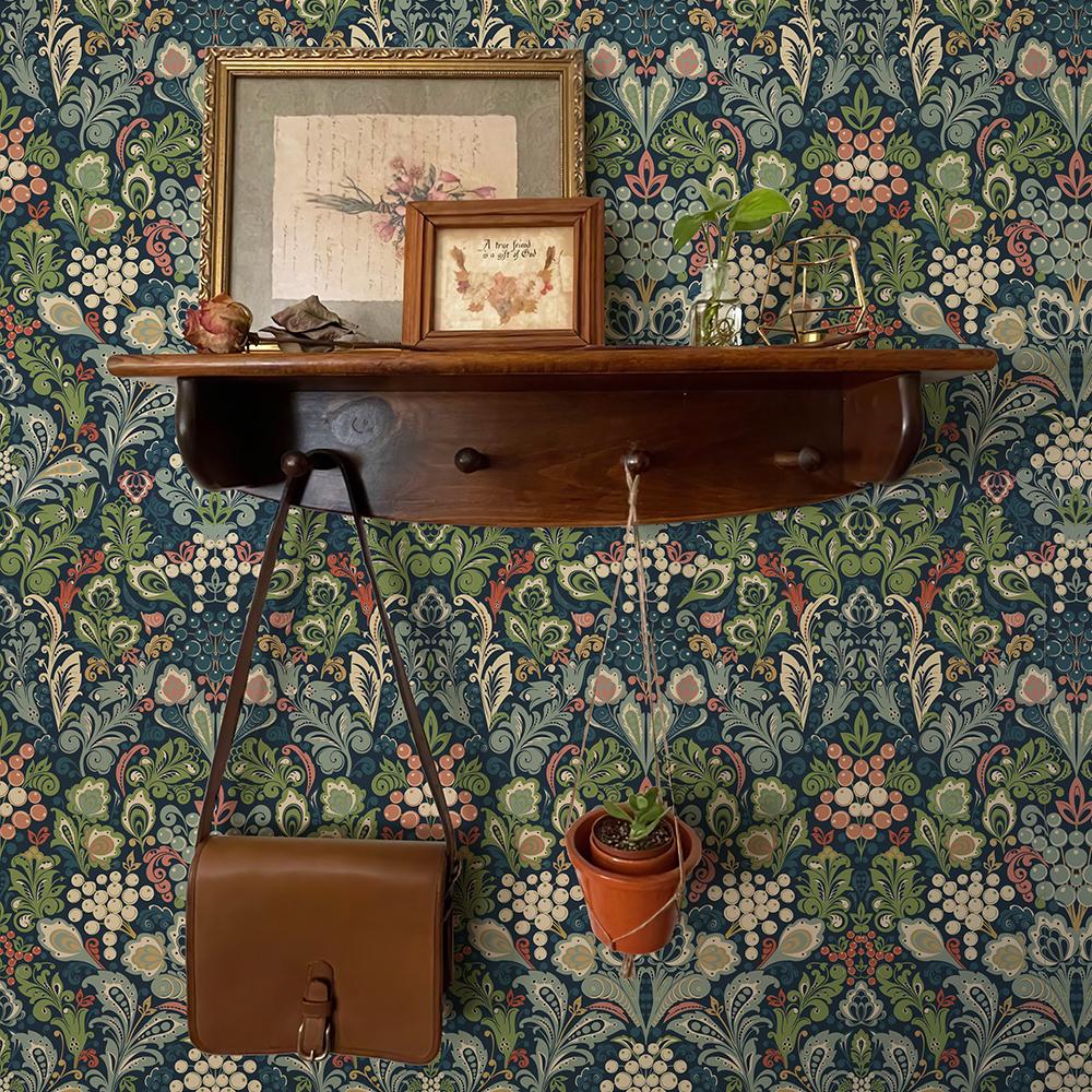 

17.3 X472.4 Ретро Бохо Самоклеящиеся Цветочные Обои Классические Водонепроницаемые Наклейки на Шкаф для Гостиной Офиса Кухни 44cmx1200cm