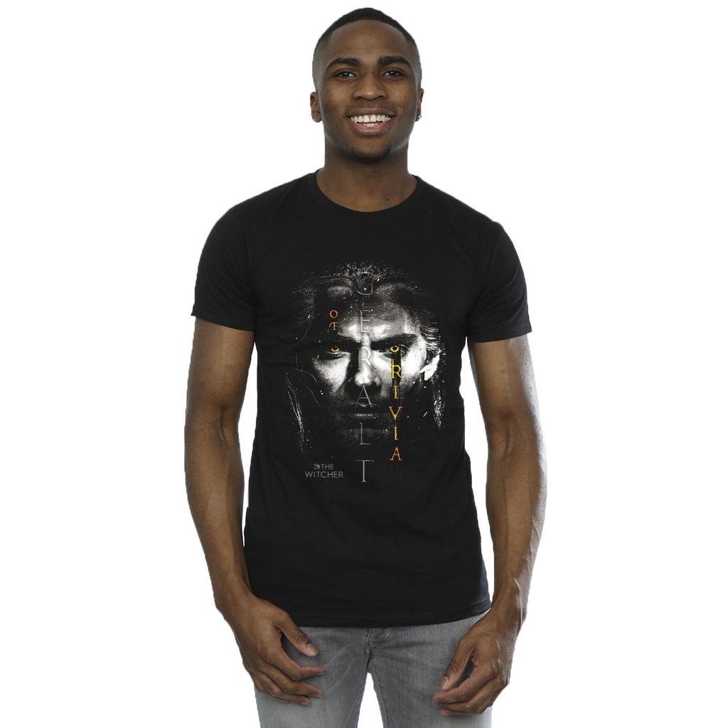 Netflix Mens The Witcher Geralt Glowing Eyes T-Shirt