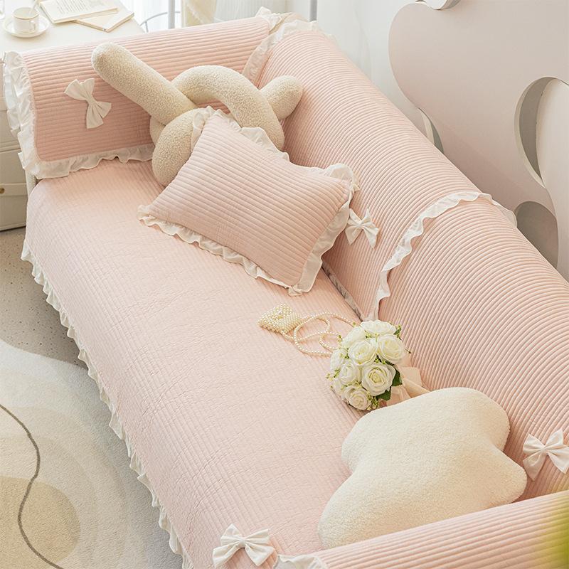 Girly Cotton Sofa Cushion, All-season Universal Non-slip Cushion, New Sofa Cover, Full Cover Cloth
