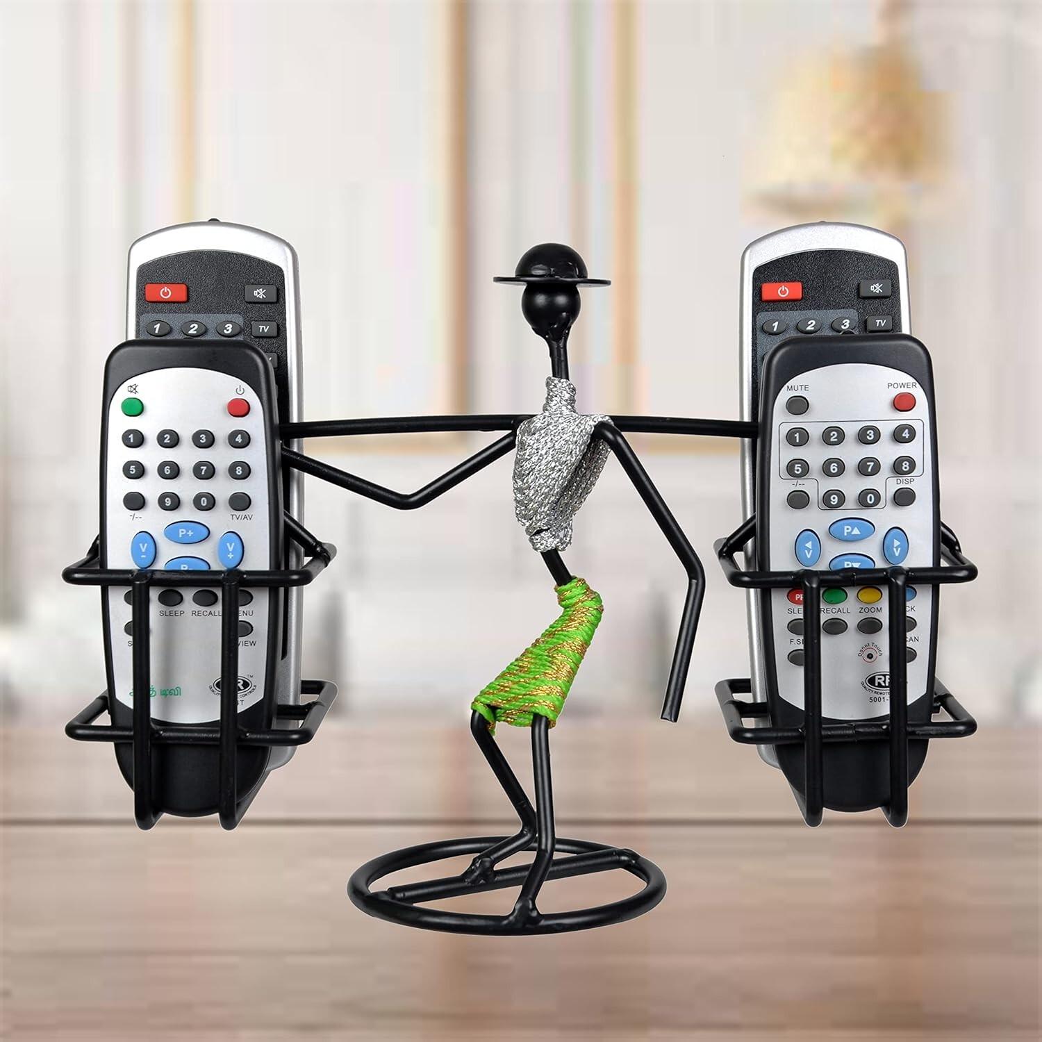 @ Remote Holder For Living Room Decor Carrying Design Silver & Green Zr-2328-60%Off